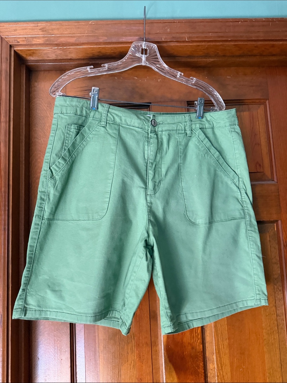 Women’s Green Utility Bermuda Shorts